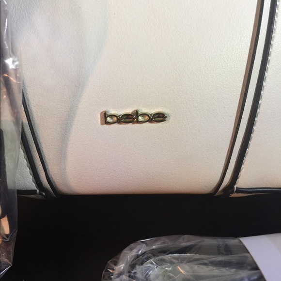 Bebe Nadia White Faux Leather Mini Satchel Handbag - Picture 2 of 8